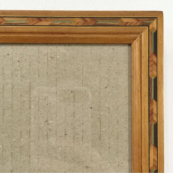 Vintage Fetco 5x7" Wooden Picture Frame with Decorative Inlay Dovetail Joint - Picture 8 of 15